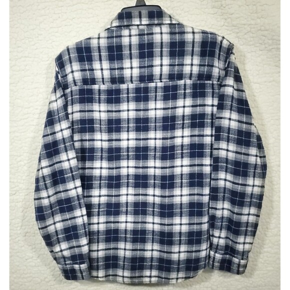 American Eagle Women's Boyfriend Fit Flannel Shirt - Size Small - Blue/White - Picture 2 of 16